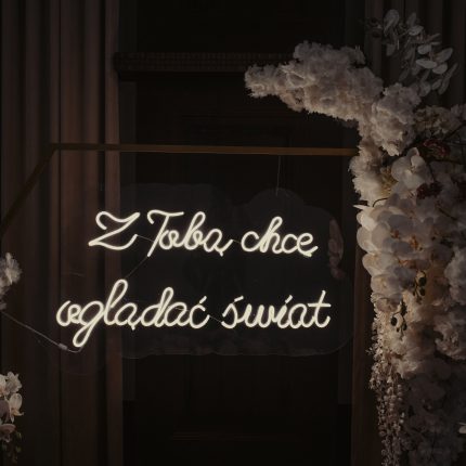 Napis LED "Z Tobą chcę oglądać świat"